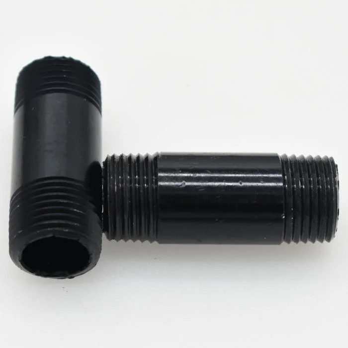 Black Cast Iron Pipe Fitting Nipple 3/4" with Thread on Both Ends for Industrial Pipe Bookshelf