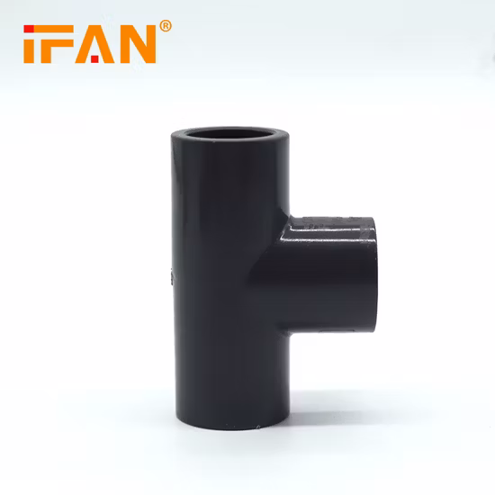 Cotovelo de 90 graus da fábrica Ifanplus Sch80 ASTM2467 Tipos de encaixes de tubo de PVC de cotovelo de PVC